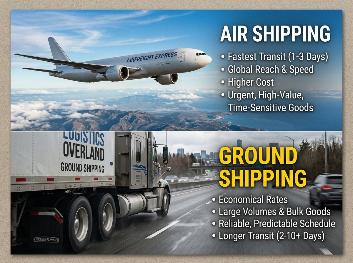 Ground Shipping vs Air Shipping – Pros and Cons
